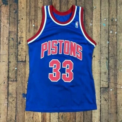 Винтажная синяя баскетбольная футболка NBA Detroit Pistons Grant Hill No33 - Изображение 1 из 4