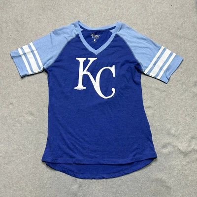 4Her by Carl Banks Kansas City Royals Shirt Womens Medium V-Neck Colorblock - Image 1 of 4