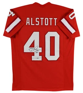 Mike Alstott Signed Orange Throwback Pro Style Jersey Autographed BAS Witnessed - Picture 1 of 3