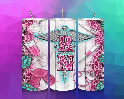 Taza de viaje RN Nurse Tumbler taza de café 20 oz vaso delgado acero inoxidable Foto 1 de 2