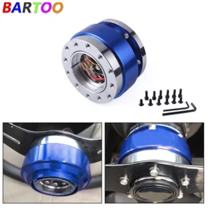 Universal Car Steering Wheel Quick Release Hub Adapter Snap Off Boss Kit Blue - Picture 1 of 9