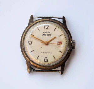 1950's RUHLA ANKER Vintage GERMAN Mechanical Wristwatch Date UMF - Picture 1 of 5