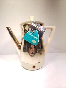 Vtg Gold Electroplated West Bend Flavo-Matic 6-8 Cup Coffee Percolator Pot - Picture 1 of 16