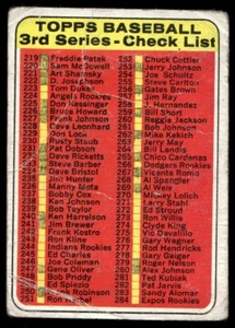 1969 Topps 3rd Series CHECK LIST #214 Vintage MLB Baseball Card Marked Poor - Picture 1 of 2