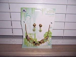 Disney Princess And The Frog Tiana Costume Jewelry Set Necklace Clip Earrings - Picture 1 of 5
