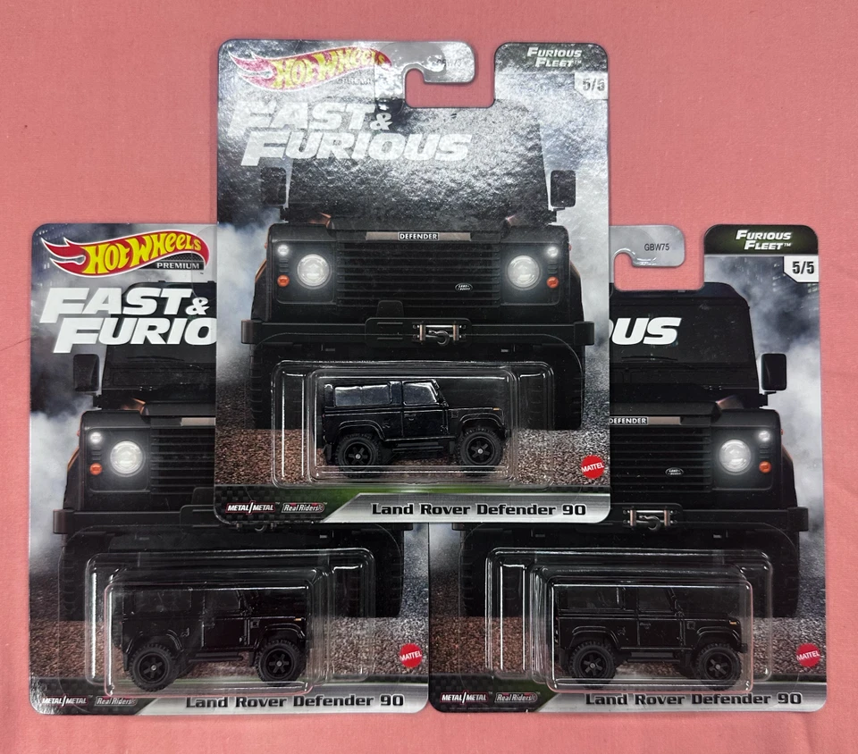 HOT WHEELS PREMIUM LAND ROVER DEFENDER 90 FAST and FURIOUS F9 (Lot of 3) - Image 1 of 1