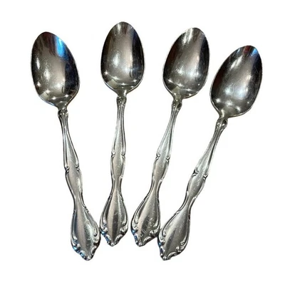 Oneida Community Stainless Cantata Lot Of 4 Teaspoons Glossy Classic - Image 1 of 4