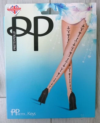 Pretty Polly Nude/Black Fashion/Party Tights With Fab 'Key' Contrast Back Seams - Image 1 of 4