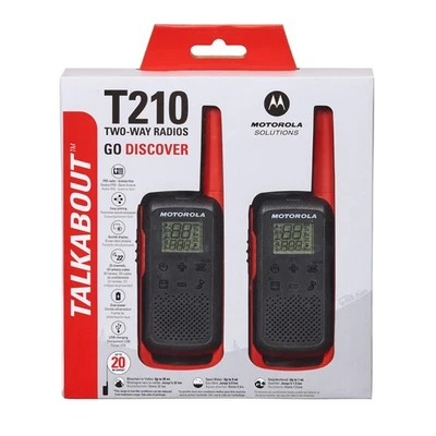 Motorola Solutions T210 Two-Way Radio Black W/Red Two-Pack - Image 1 of 4