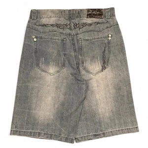 Vintage Y2K Brooklyn Xpress Jean Shorts Jorts Baggy Wide Leg Embroidered Sz 38 - Picture 1 of 3
