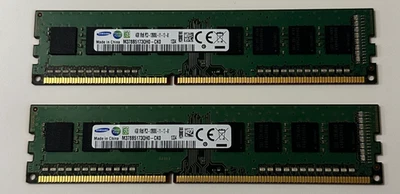 SAMSUNG  2x4GB ram sticks 1RX8PC3-12800U PART: M378B5173QH0-CK0 8GB total - Image 1 of 3