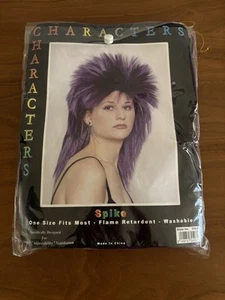 Purple Hair Spiky Mullet Rockstar Costume Halloween Wig Singer Goth Punk Cosplay - Picture 1 of 4