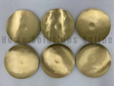 Platos de aperitivo de latón Pottery Barn Ávila S/6 oro 4,5" diámetro #A59B Foto 1 de 3