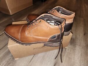 Bull Boxer Ankle Boots Brown Leather Lace Up Oxford Chukka Casual 8
