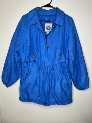 Atlantic Beach Blue Rain Coat Windbreaker Vintage Jacket Size Small Women’s - Image 1 of 4