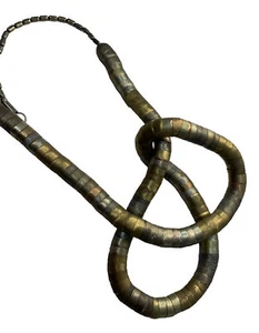 VTG Mixed Metal Silver Gold Copper Tone Flexible Bendable Snake Coil Necklace - Picture 1 of 13