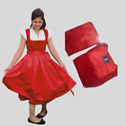 Sukienka Dirndl Czerwona aksamitna Niemiecka damska oversize Długa maxi 32 do 54 rozm.