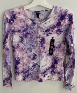 Art Class Girl's Size XXL(16/18) Long Sleeve Ribbed Henley T-Shirt tye dye New - Picture 1 of 4