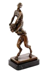 Vienna Bronze Erotic Sculpture  Maiden Rides Faun by Franz Bergmann Mythological - Picture 1 of 8
