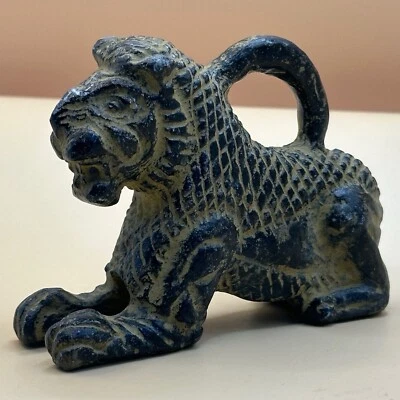 Poids ancien en pierre de Bactriane de collection en forme de figurine de lion - Photo 1/4
