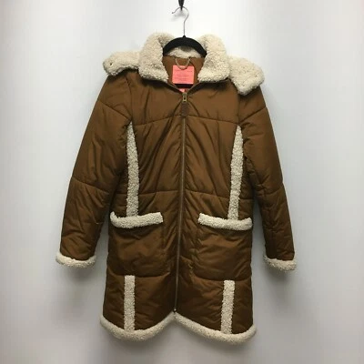 J Crew Womens Brown PrimaLoft Snowday Hooded Full Zip Signature Puffer Jacket MT - Image 1 of 4