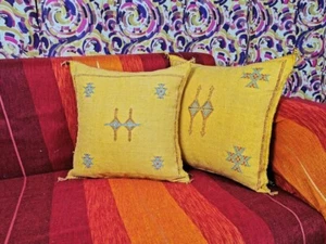 Moroccan Décor Cactus Silk Inspired Cushion Repurposed Sabra Rug Throw Pillow AU - Picture 1 of 30