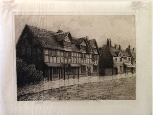Etching of William Shakespeare's house - Picture 1 of 3