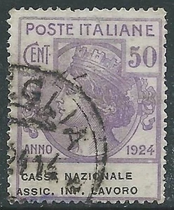 1924 REGNO ENTE PARASTATALE USATO CASSA NAZIONALE ASSIC INF LAVORO 50 CENT R40-2 - Bild 1 von 1