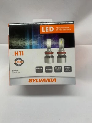Sylvania LED Power Sports For Fog Use Only-12.8V DC/12 watt Bulbs-X2- Fits H11 - Image 1 of 4