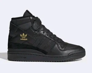 Adidas Foum 84 Hi ID7315 Lace-up Leather Sneakers Trainers Black Size uk 4 - Picture 1 of 10