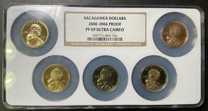 NGC PF69 2000-2004 SACAGAWEA $1 DOLLAR PROOF ULTRA CAMEO MULTI COIN 5 COINS SET - Picture 1 of 2