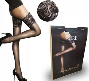 Fiore 'Sandrine' Spitzen Top halterlose Strümpfe tiefe Schnürung Stay Up halt... - Bild 1 von 20