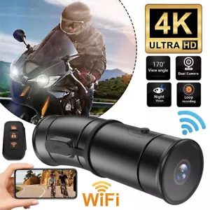 4K helmkamera motorrad Dashcam WIFI Video Recorder Dual-Objektiv DVR Nachtsicht - Bild 1 von 14