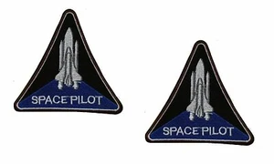 (2) Space Pilot Aufbügeln Aufnäher bestickt NASA USA Space Shuttle Astronaut 4" - Bild 1 von 1