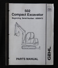 Original Gehl GE1202 Kompakt Crawler Bagger Teile Katalog Manuell Gut