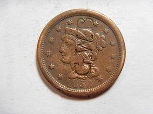 Large cent/penny 1850 counterstamp GWB - Picture 1 of 1