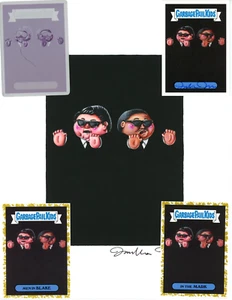 ORIGINAL FINAL ART Garbage Pail Kids Hate 90's Men in Black Junghwa Im + PLATE - Picture 1 of 5