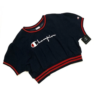 Sudadera corta Champion para mujer manga corta logotipo recortado polar talla XL Foto 1 de 4