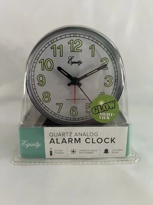 14077 Equity by La Crosse Battery Powered Analog Quartz Alarm Clock - Black - Image 1 of 4