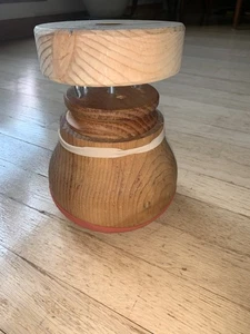 Nantucket schwere handgedrechselte Holz 6" Schatzkorb Form - Bild 1 von 6