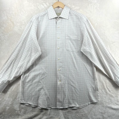 Tommy Bahama Men's Size 16-32/33 Beige Check Cotton Long Sleeve Dress Shirt - Image 1 of 4