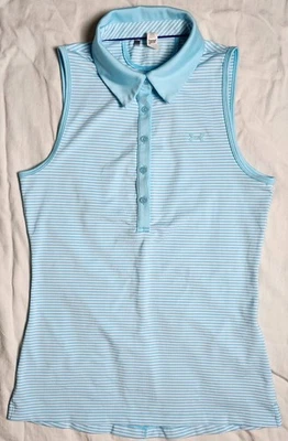Camisa sin mangas Under Armour para mujer a rayas Top Heat Gear camisa de golf talla XS Foto 1 de 4