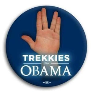 Trekkies Star Trek for Barack Obama President Button 3" - Picture 1 of 2