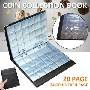 480 Pockets Coin Album Holder Money Storage Penny Collection Album Collecting UK - Picture 1 of 12