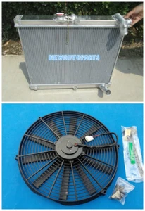 3 Row Aluminum Radiator + Fan For 1986-1988 1987 Mazda RX7 RX-7 FC3S S4 Manual - Bild 1 von 9