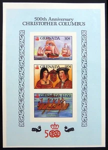 Grenada 1987 Columbus M/Sheet Imperf U/M Few Small Wrinkles RARE SALE NL584 - Bild 1 von 1