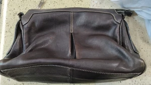   Gianni Conti Italian Leather  Bag Dark Brown Used  - Picture 1 of 12