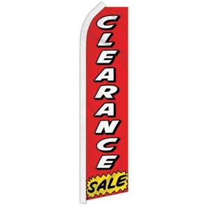 "CLEARANCE SALE" advertising super flag swooper banner business sign discount - Picture 1 of 10