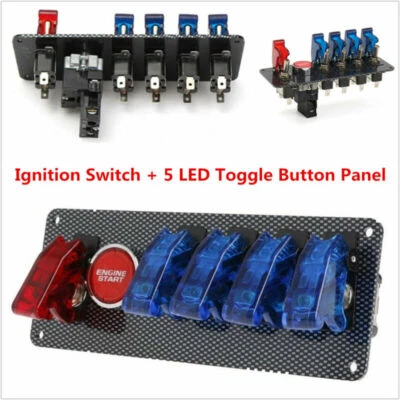 Panel de interruptor de encendido LED de arranque del motor de 12 V para coche de carreras Foto 1 de 4