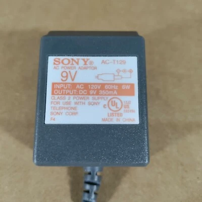 Sony AC Power Adaptor AC-T129 9V 350mA Class 2 Power Supply - Image 1 of 3